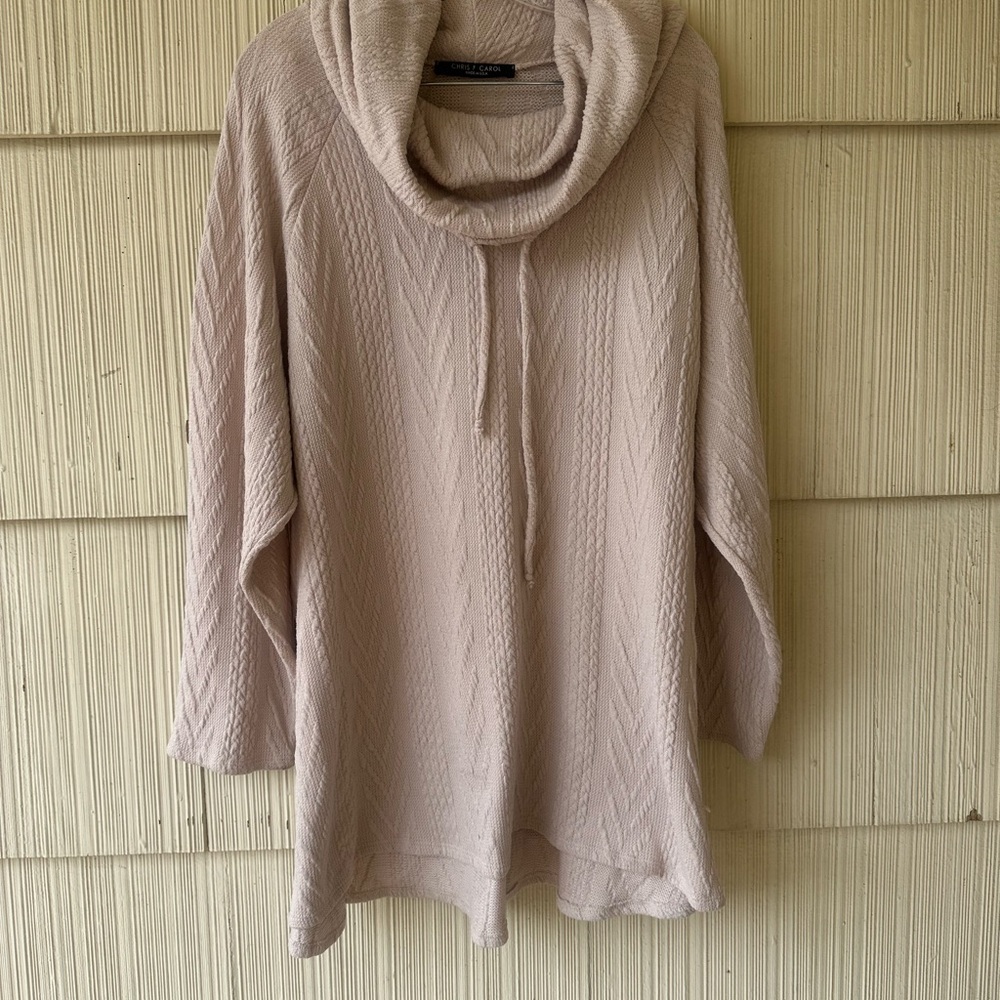 Chris & Carol Beige Cowl Neck Sweater